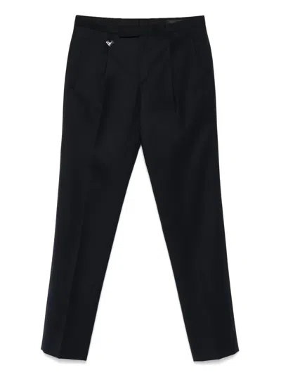 Prada Tapered Leg Wool Trousers Clothing In Black