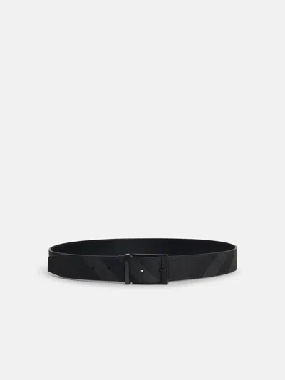 Burberry 'louis 35' Black Polyurethane Blend Belt In Grey