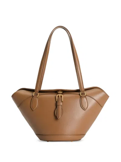 Dolce & Gabbana Brown Shoulder Bag With Two Top Handles And Buckle Closure On The Front In Brown
