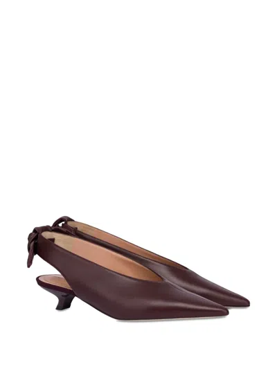 Alberta Ferretti Pointed-toe Leather Pumps In Purple