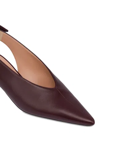 Alberta Ferretti Pointed-toe Leather Pumps In Purple