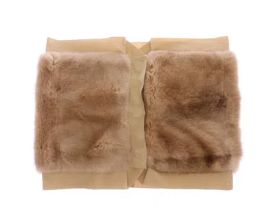 Dolce & Gabbana Beige Mink Fur Scarf Foulard Neck Wrap In Brown