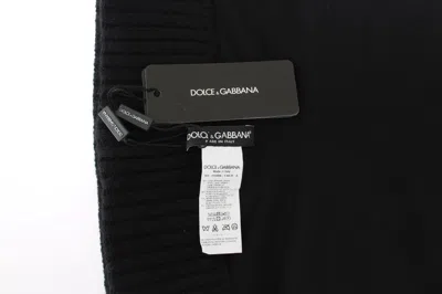 Dolce & Gabbana Black Knitted Sequin Hood Scarf Hat In Black