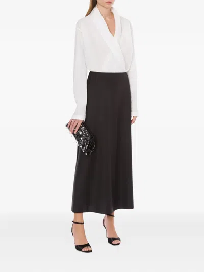 Alberta Ferretti White Cotton Blouse With Wrap Design In White