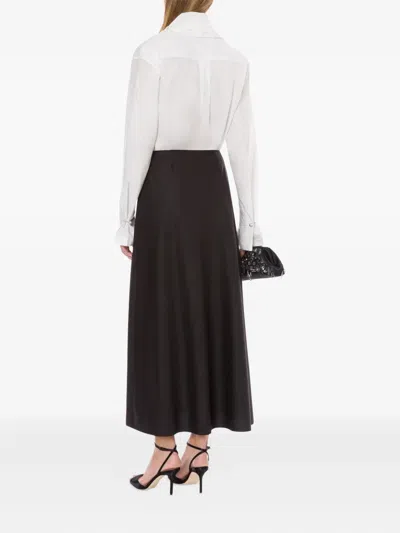 Alberta Ferretti White Cotton Blouse With Wrap Design In White