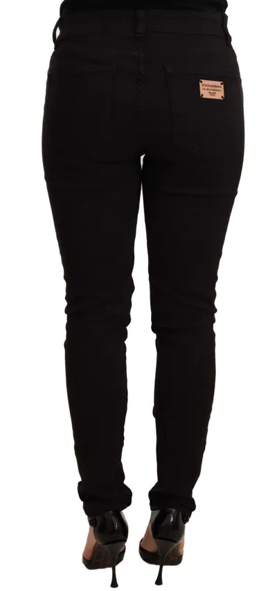 Dolce & Gabbana Black Skinny Denim Cotton Stretch Trouser Jeans In Black