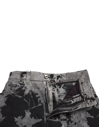 Dolce & Gabbana Chic High Waist Mini Denim Skirt With Lace Trim