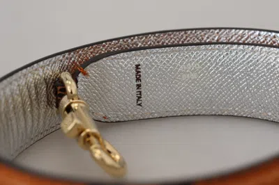 Dolce & Gabbana Chic Orange Leather Bag Strap With Gold-tone Women's Clasps