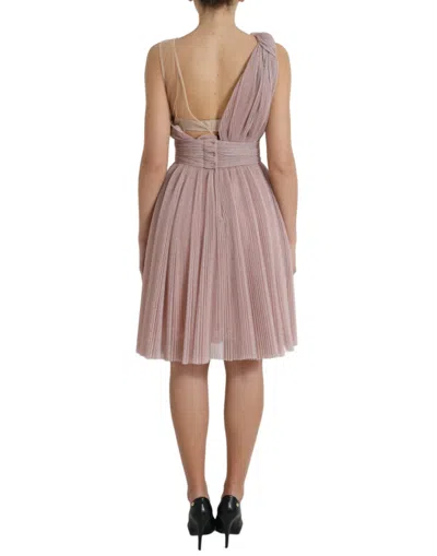 Dolce & Gabbana One Shoulder Dress In Pink