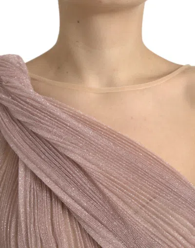 Dolce & Gabbana One Shoulder Dress In Pink