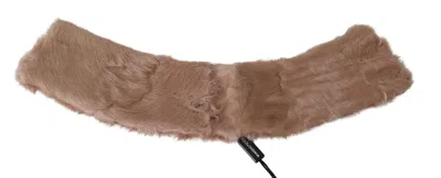 Dolce & Gabbana Beige Fur Neck Collar Lambskin Scarf In Neutral