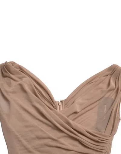 Dolce & Gabbana Elegant Beige V-neck Sleeveless Sheer Tank Top