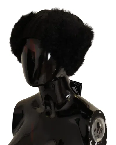 Dolce & Gabbana Black Cashmere Fur Women Beanie Women Hat In Black
