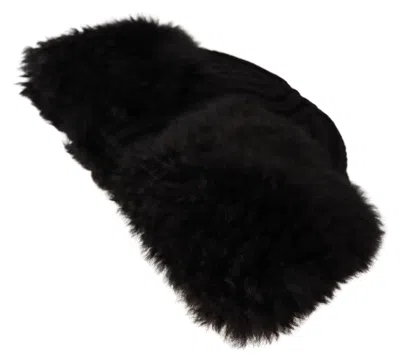 Dolce & Gabbana Black Cashmere Fur Women Beanie Women Hat In Black