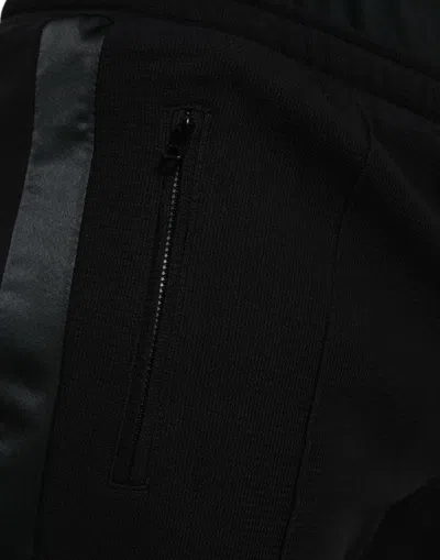 Dolce & Gabbana Elegant Black Cotton Blend Jogger Men's Pants In White