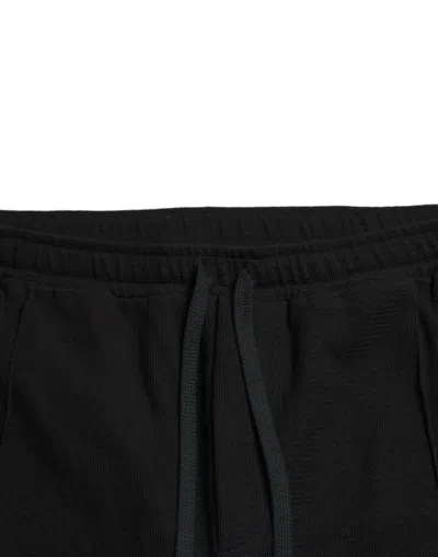 Dolce & Gabbana Elegant Black Cotton Blend Jogger Men's Pants In White