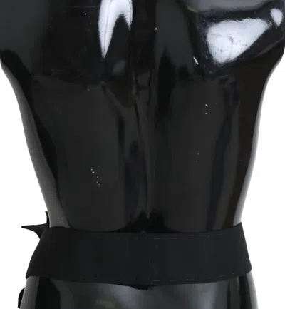 Dolce & Gabbana Black Crystal Brooch Wide Wai Satoria Belt In Black