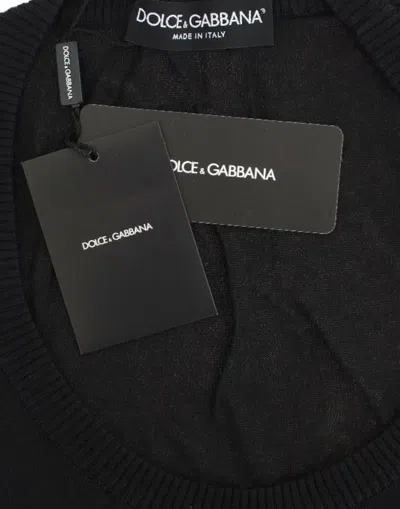 Dolce & Gabbana Black Cashmere Crewneck Sweater Pullover In Black