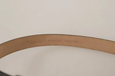 Dolce & Gabbana Black Calf Leather Gold Metal Logo Waist Buckle Belt In Black