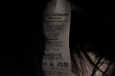 Dolce & Gabbana Black Silver Fox Fur Scarf In Black