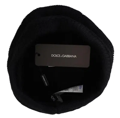 Dolce & Gabbana Black Virgin Wool Women Winter Beanie Cap Hat In Black