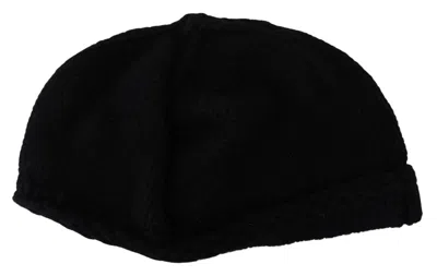 Dolce & Gabbana Black Virgin Wool Women Winter Beanie Cap Hat In Black