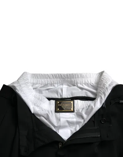 Dolce & Gabbana Black Wool Formal Straight Fit Dress Pants In Black