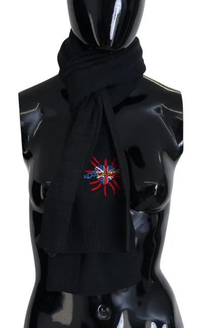 Dolce & Gabbana Gray #dgloveslondon Wool Wrap Wool Scarf In Black