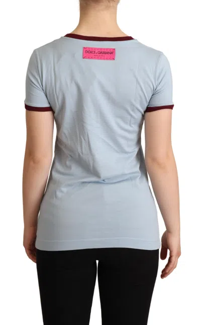 Dolce & Gabbana Elegant Blue Crewneck Cotton Tee In Gray