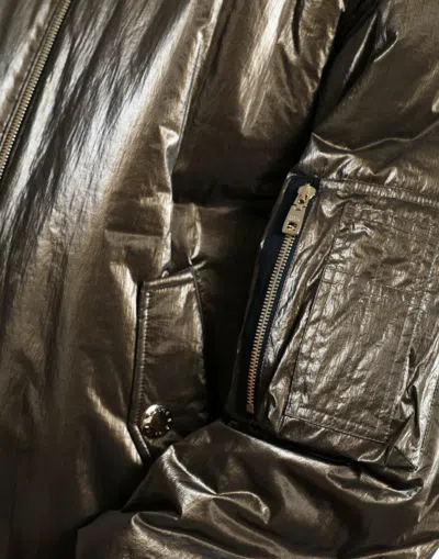 Dolce & Gabbana Bronze Nylon Full Zip Men Bomber Jacket In Green