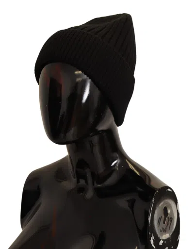 Dolce & Gabbana Black Wool Knit Women Winter Hat In Black