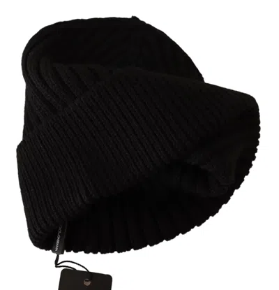 Dolce & Gabbana Black Wool Knit Women Winter Hat In Black
