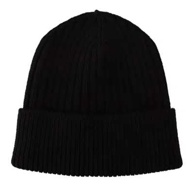 Dolce & Gabbana Black Wool Knit Women Winter Hat In Black