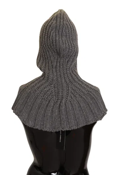 Dolce & Gabbana Gray 100% Cashmere Knitted Wrap One Size Scarf In Gray