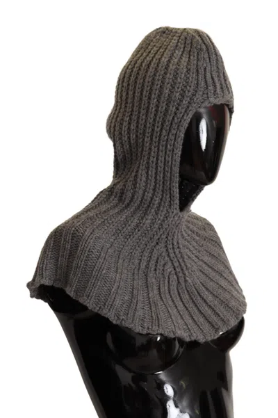 Dolce & Gabbana Gray 100% Cashmere Knitted Wrap One Size Scarf In Gray