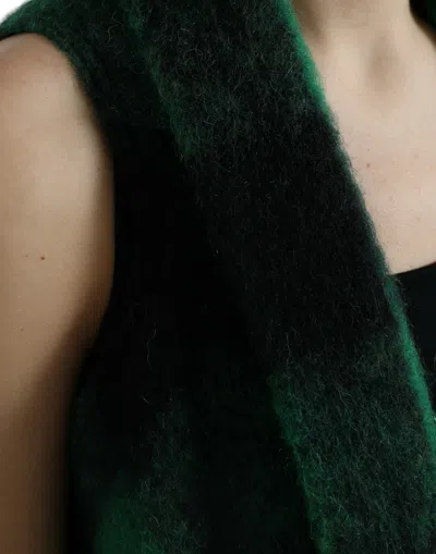 Dolce & Gabbana Elegant Checkered Poncho Jacket In Green