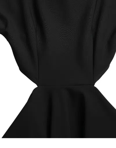 Dolce & Gabbana Black Viscose Cut Out A-line Long Sleeves Mini Dress In Black