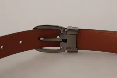 Dolce & Gabbana Brown Leopard Embossed Leather Buckle Belt In Brown