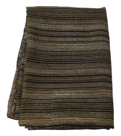 Dolce & Gabbana Metallic Gold Silk Stretch Shawl Wrap Scarf In Brown