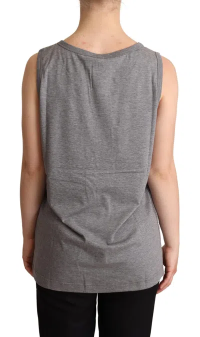 Dolce & Gabbana Gray Sleeveless Round Neck Tank Top T-shirt In Gray