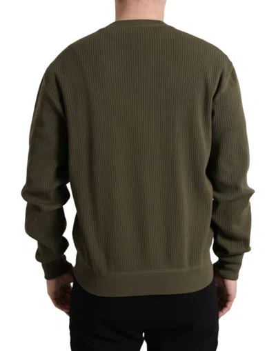 Dolce & Gabbana Green Viscose Crew Neck Men Pullover Sweater In Green