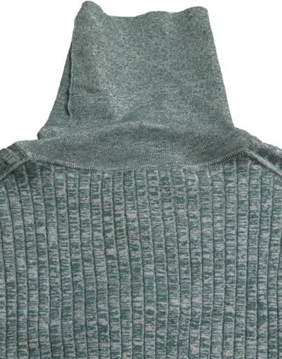 Dolce & Gabbana Green Polyester Turtleneck Pullover Sweater In Green