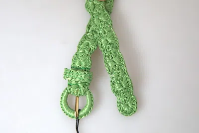 Dolce & Gabbana Green Viscose Weaved Skinny Waist Belt In Green