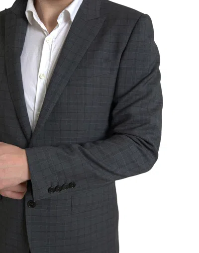 Dolce & Gabbana Elegant Grey Checkered Slim Fit Men's Suit In Gray