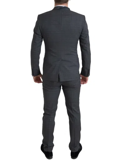 Dolce & Gabbana Elegant Grey Checkered Slim Fit Men's Suit In Gray
