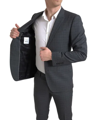 Dolce & Gabbana Elegant Grey Checkered Slim Fit Men's Suit In Gray