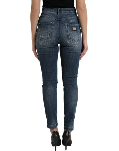 Dolce & Gabbana Dark Blue Distressed Grace Skinny Denim Jeans