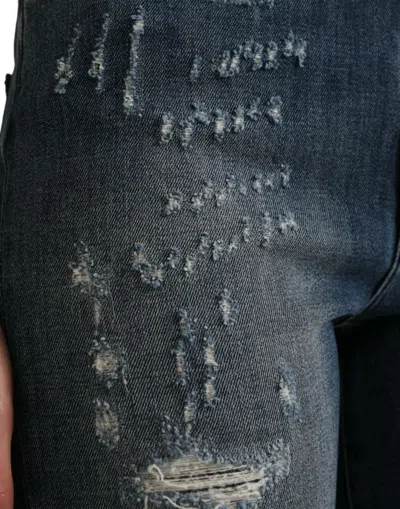 Dolce & Gabbana Dark Blue Distressed Grace Skinny Denim Jeans