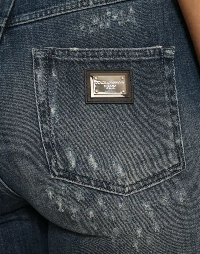 Dolce & Gabbana Dark Blue Distressed Grace Skinny Denim Jeans