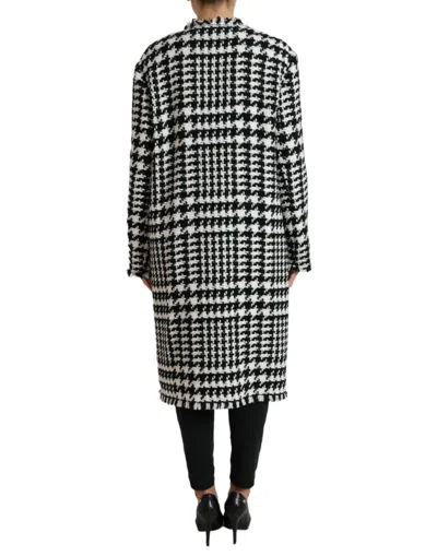 Dolce & Gabbana Houndstooth Coat In Black